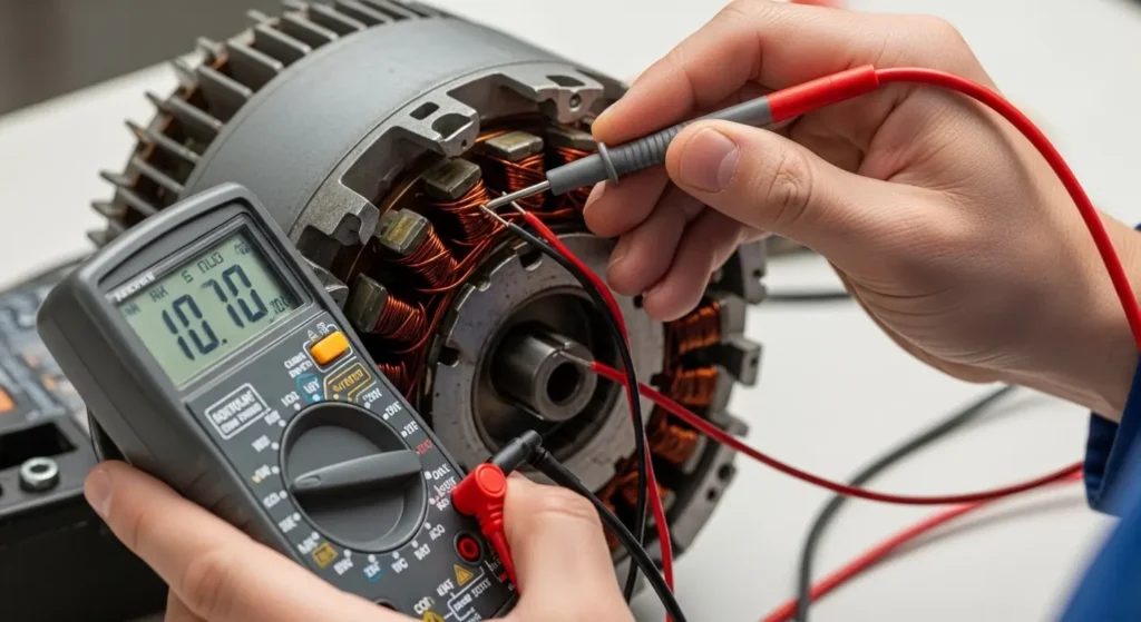 check motor winding with multimeter