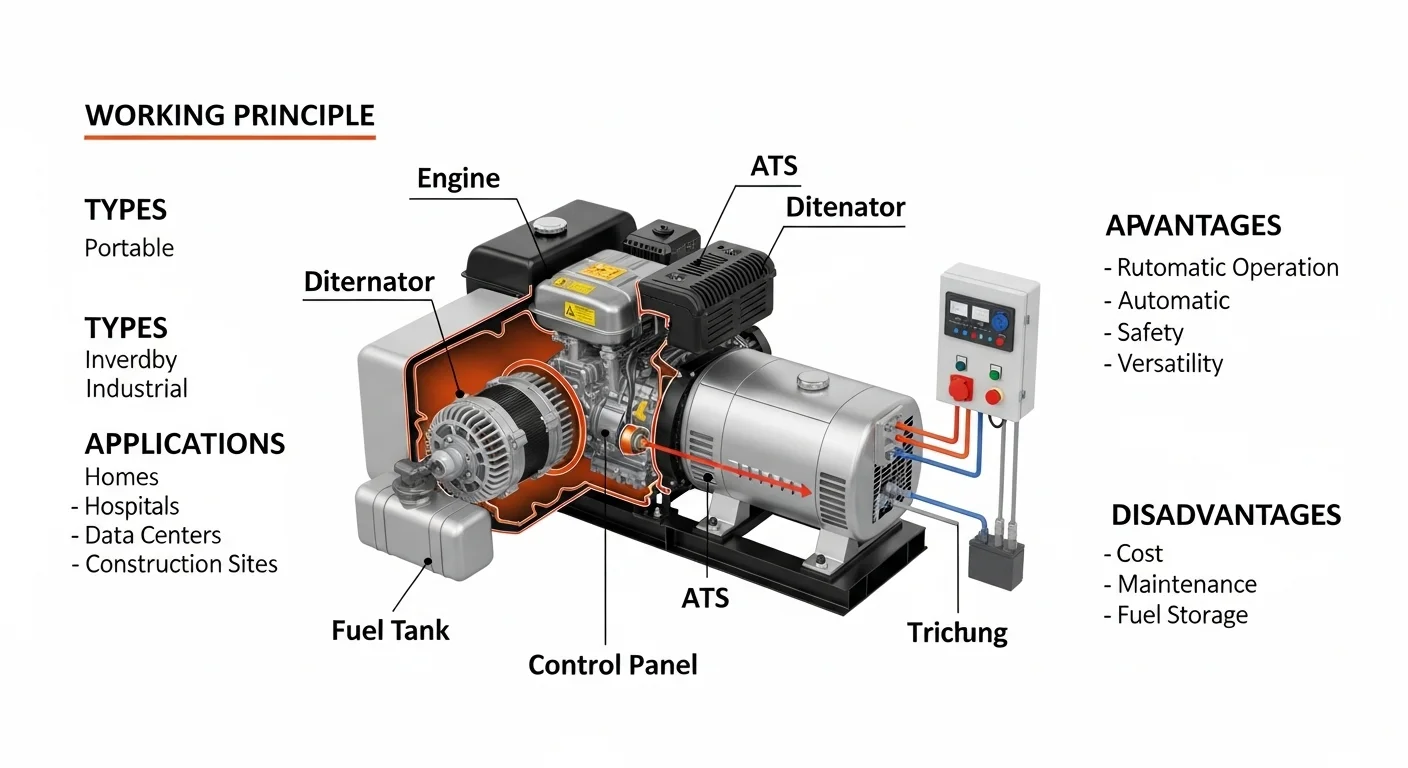 Standby Generator: Working Principle, Types, Applications, Advantages ...