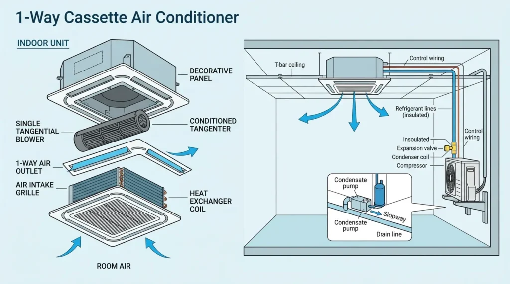 Cassette Air Conditioner: Working Principle, Types, Components ...