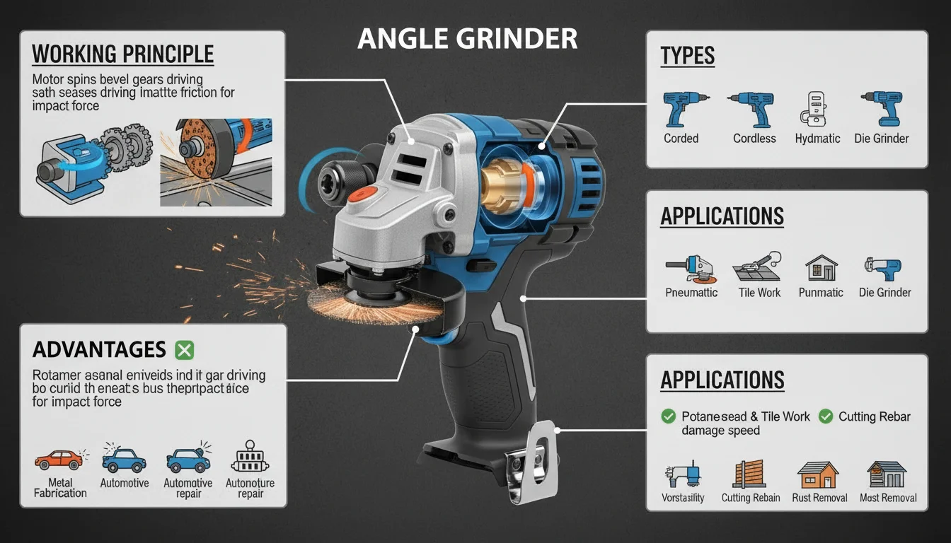Angle Grinder: Working Principle, Types, Applications, Advantages and ...