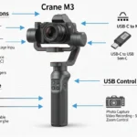 crane m3 usb control cable charging limitations