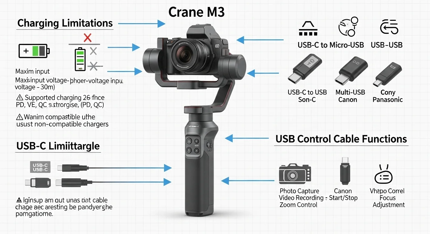 Usb Rheostat Crane M3 USB Control Cable Charging Limitations
