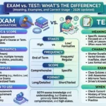 exam vs test