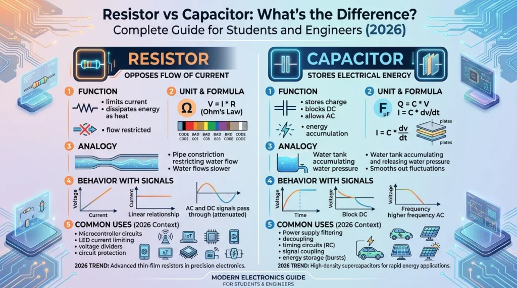 resistor vs capacitor