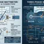 Single-phase and three-phase wattmeters