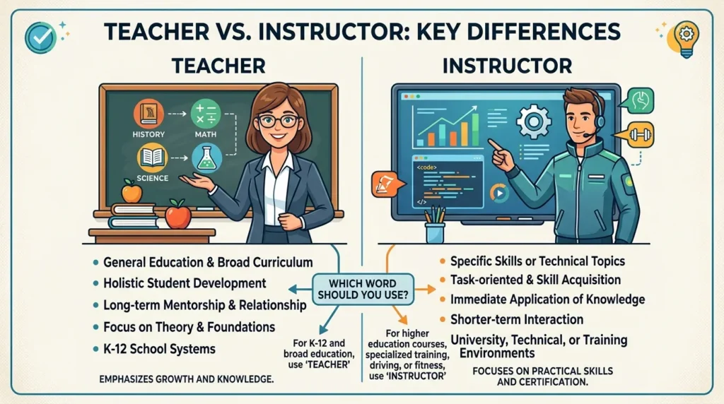 teacher vs instructor
