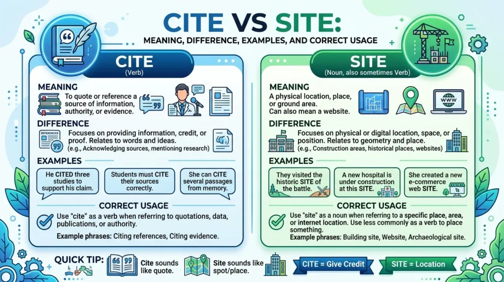 cite vs site