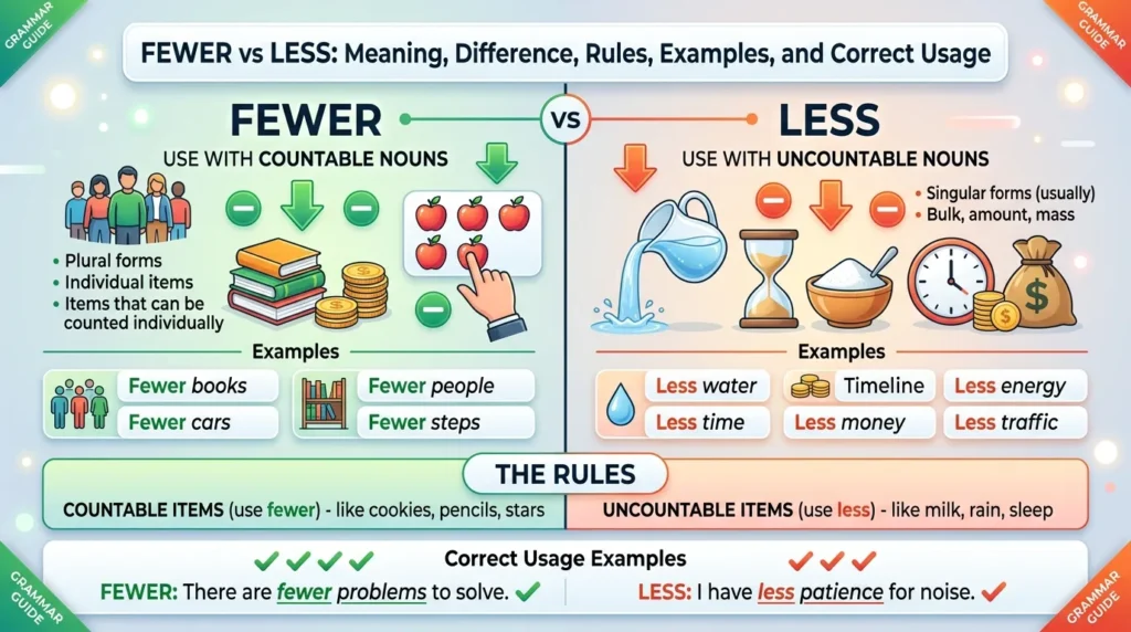 fewer vs less