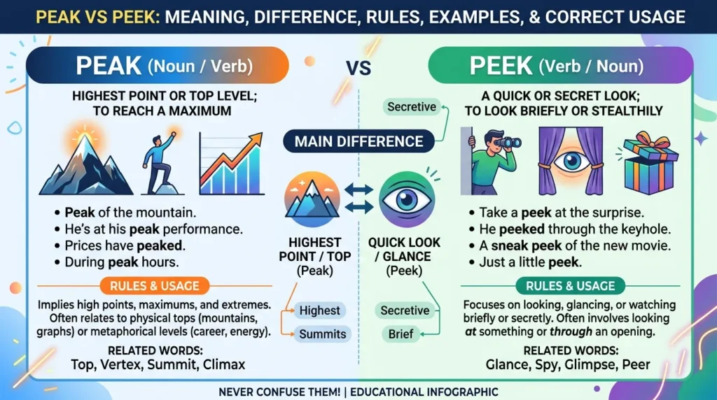 peak vs peek
