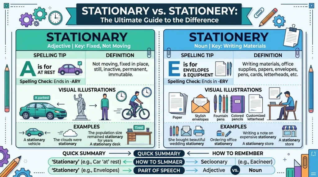 stationary vs stationery