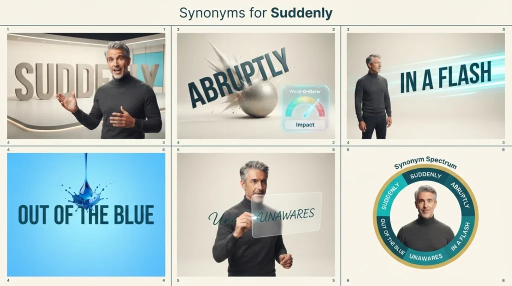 synonyms for suddenly