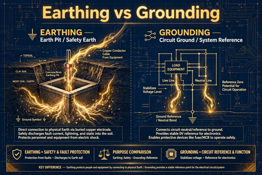 Earthing vs Grounding: Difference Explained Simply
