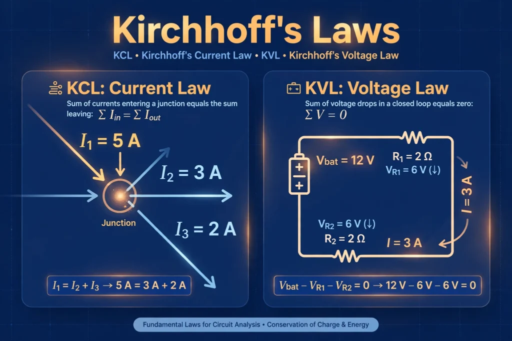 Kirchhoff's Laws Explained: KVL and KCL with Examples