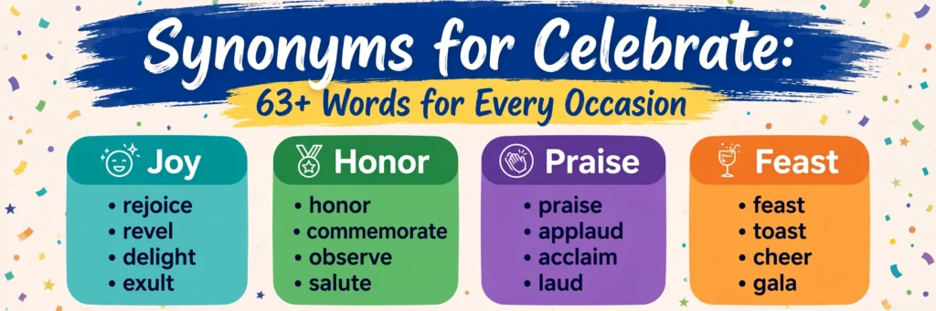 Synonyms for Celebrate