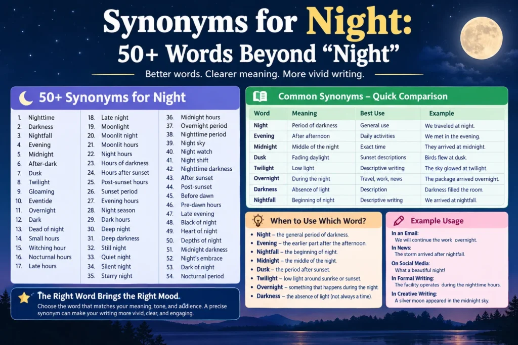 Synonyms for Night